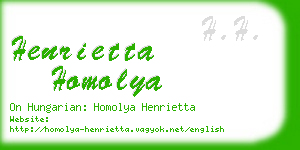 henrietta homolya business card